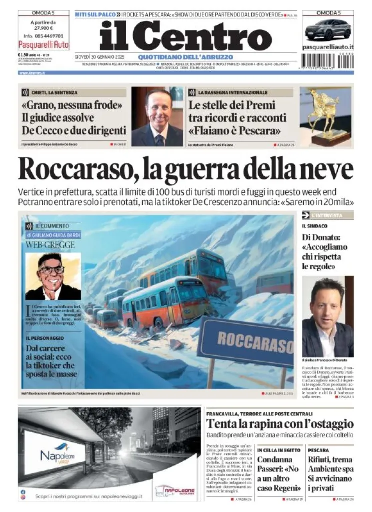 Prima-pagina-il centro-oggi-edizione-del-2025-01-30